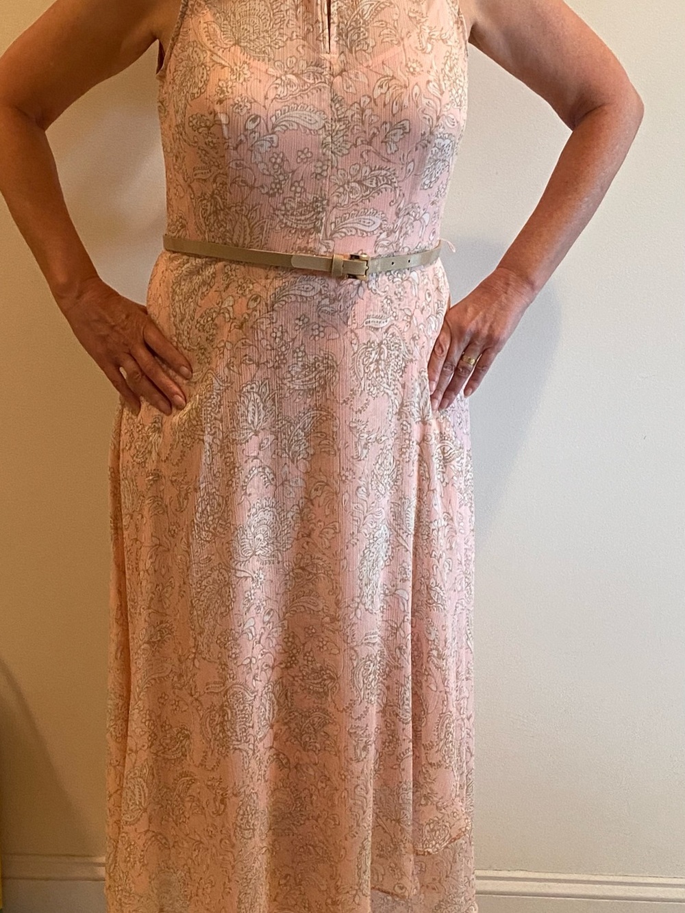 Tommy Hilfiger Blush Pink Paisley Midi Dress